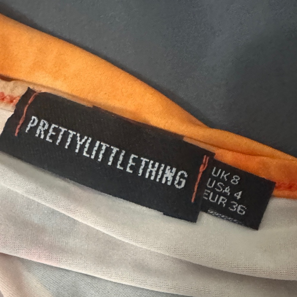 PrettyLittleThing Orange Asymmetrical Dress - Picture 7 of 7